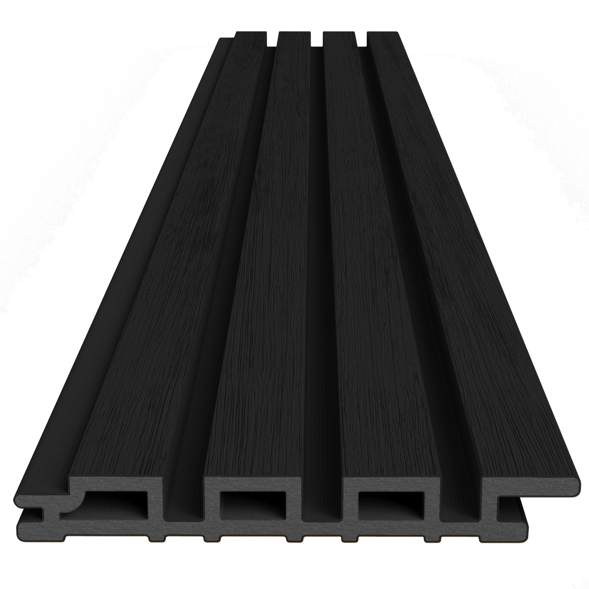 Black Slatted Composite Cladding - 4M