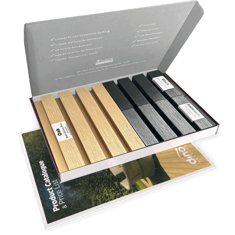 Slatted composite cladding sample pack