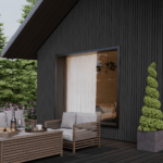 composite.slatted.cladding.outbuilding.black composite slatted cladding outbuilding black